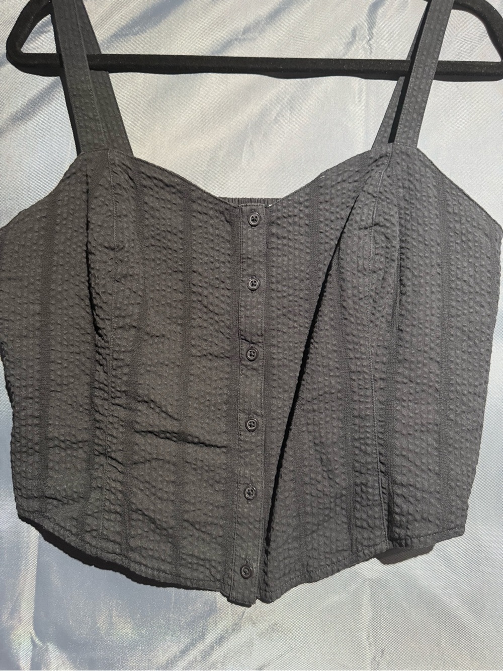 Levi's Black Textured Button-Front Cami